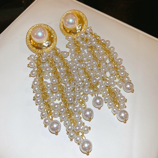 Серьги "Pearl Cascade", золото