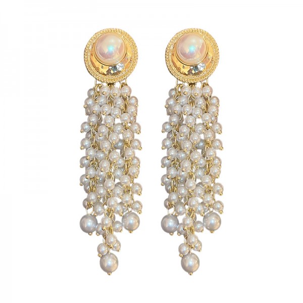 Серьги "Pearl Cascade", золото