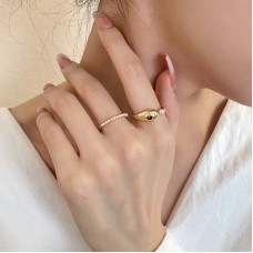 Набор из двух колец "Pearl Accent", золото