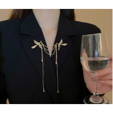 Брошка "Two Birds", золото/срібло