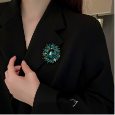 Брошка "Emerald Crystal", золото