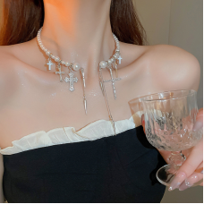 Ланцюжок "Cross & Pearl", срібло