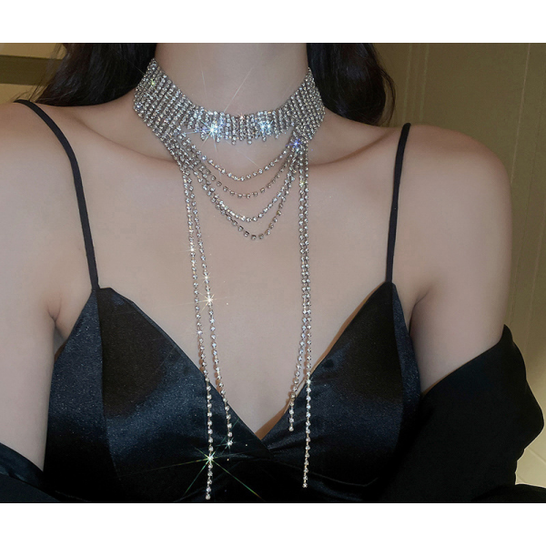 Ланцюжок "Rhinestone Layered", срібло Ланцюжок "Rhinestone Layered", срібло