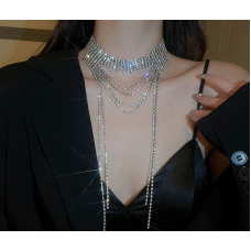 Ланцюжок "Rhinestone Layered", срібло