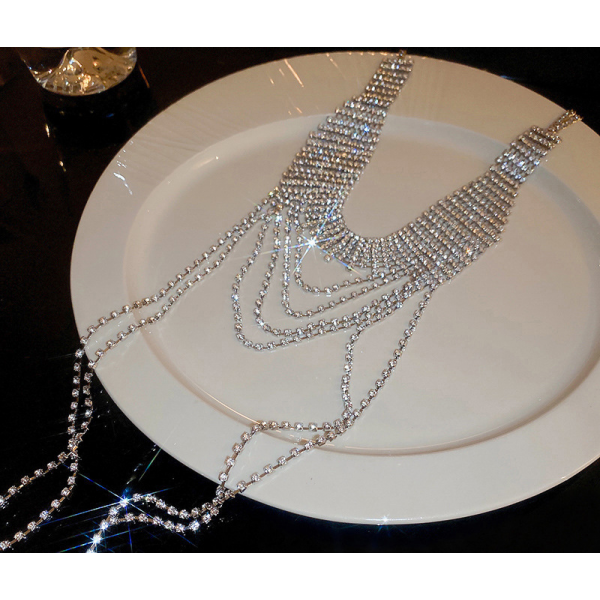 Ланцюжок "Rhinestone Layered", срібло Ланцюжок "Rhinestone Layered", срібло