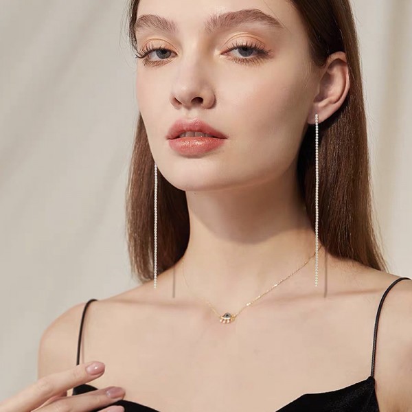 Сережки "Luxury Ribbon", золото/срібло