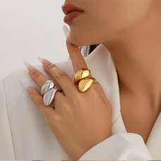 Каблучка "Sculpted Elegance", золото/срібло