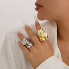 Каблучка "Sculpted Luxury", золото/срібло