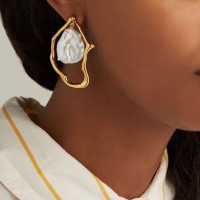 Серьги "Abstract Pearl Drop", золото</h2