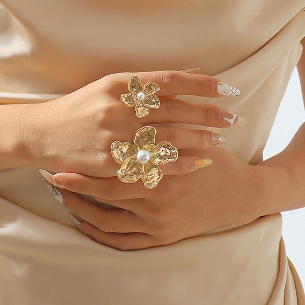 Набор кольца "Floral Elegance", золото/серебро Набор кольца "Floral Elegance", золото/серебро