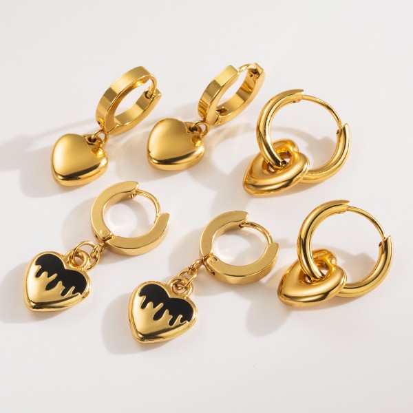 Сережки "Heart Drop", золото