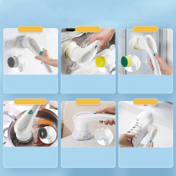 Щітка для прибирання електрична "Magic Brush", з 5-ма змінними насадками