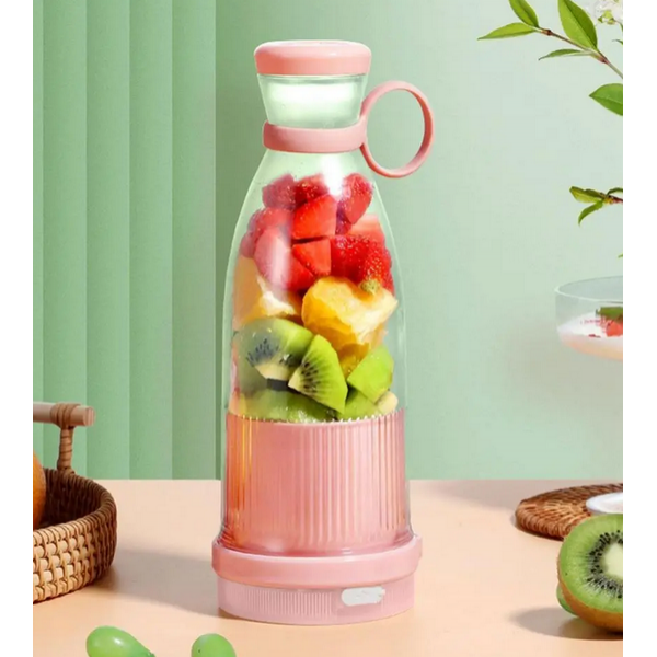 Пляшка - блендер портативна, пляшка для приготування смузі, синя, 300 мл