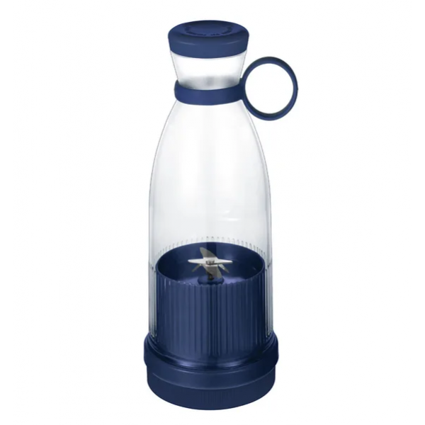 Пляшка - блендер портативна, пляшка для приготування смузі, синя, 300 мл