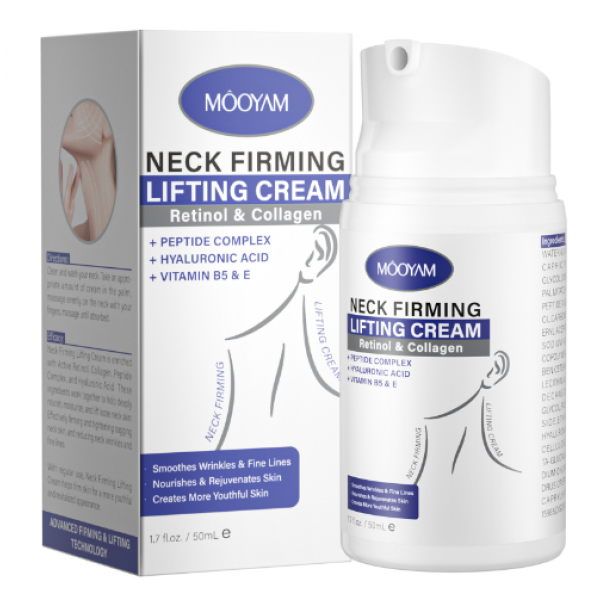 Крем для шиї Mooyam Neck Firming Lifting Cream, з ретинолом та колагеном, 50 мл