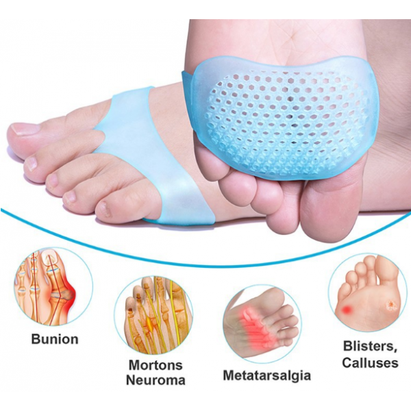 Бандаж силиконовый для стопы, силиконовая подушечка от натоптышей, бежевый, 2 шт, 7,5х6х0,3 см