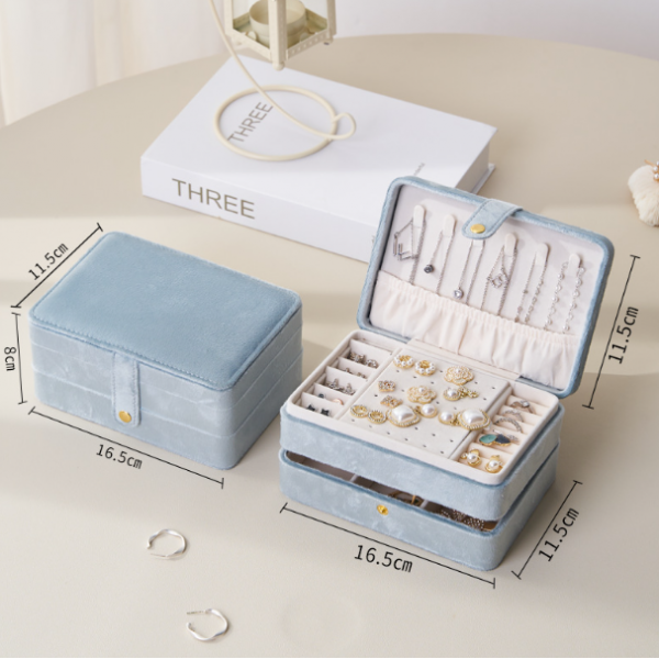 Органайзер для прикрас оксамитовий двоярусний Nude 16,5×11,5×8 см