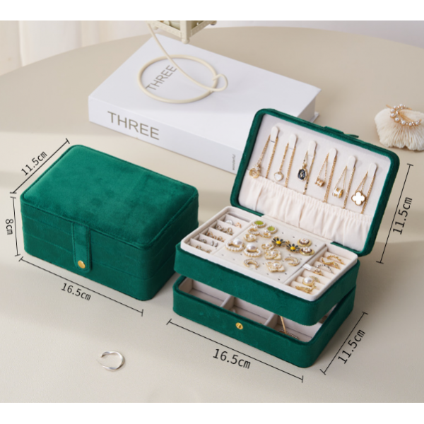 Органайзер для прикрас оксамитовий двоярусний Nude 16,5×11,5×8 см