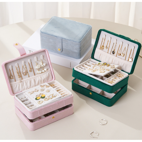 Органайзер для прикрас оксамитовий двоярусний Nude 16,5×11,5×8 см