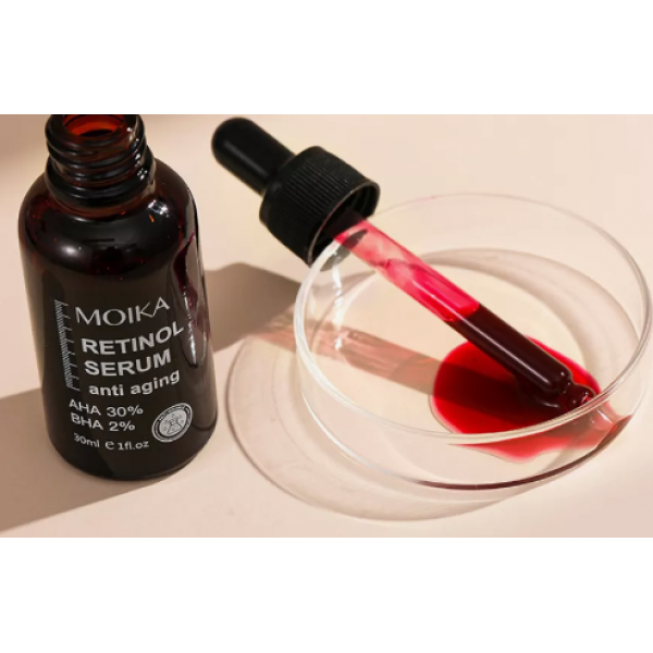 Пілінг для обличчя Moika Retinol Serum anti aging, з ретинолом та кислотами, 30 мл