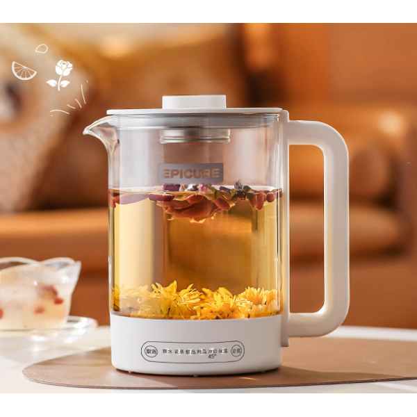 Чайник електричний Epicure, електрочайник білий, 1,5 л