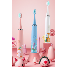 Щітка зубна електрична дитяча, водонепроникна дитяча зубна щітка акумуляторна, 3 кольори