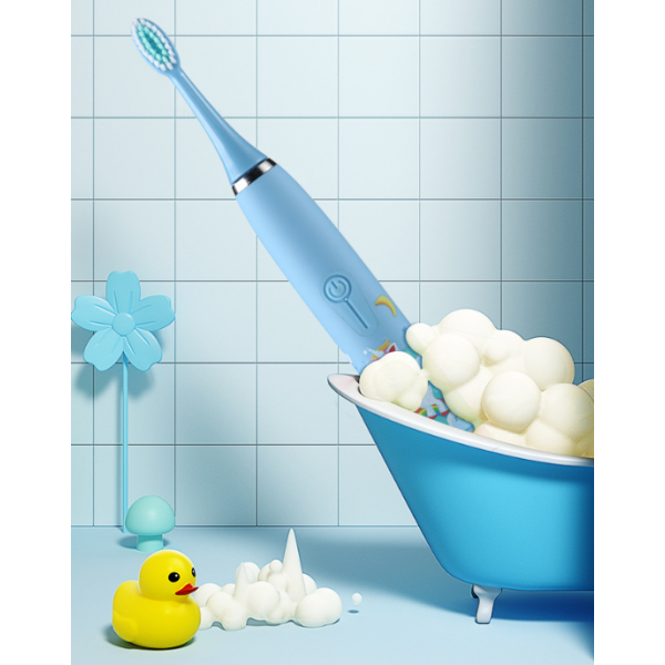 Щітка зубна електрична дитяча, водонепроникна дитяча зубна щітка акумуляторна, рожева