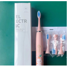 Щітка зубна електрична дитяча, водонепроникна дитяча зубна щітка акумуляторна, рожева