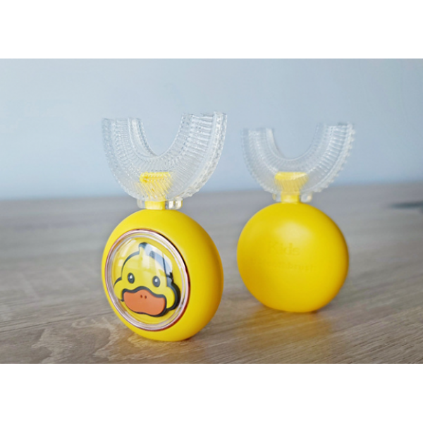 Набір дитяча зубна щітка - капа + зубна паста-мус "Duck", 2 - 12 років, жовта Набір дитяча зубна щітка - капа + зубна паста-мус "Duck", 2 - 12 років, жовта