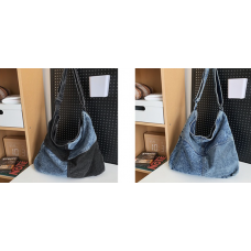 Сумка жіноча в ретро стилі, жіноча джинсова сумка велика, 2 кольори, 40х35 см