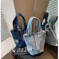 Сумка жіноча джинсова, жіноча сумочка, 2 кольори, 12х16х12 см