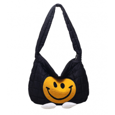 Сумка жіноча нейлонова, сумка жіноча з принтом, чорна, 38х26х11 см