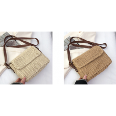 Сумка солом'яна жіноча, жіноча солом'яна сумка через плече, 2 кольори, 17х27х8 см