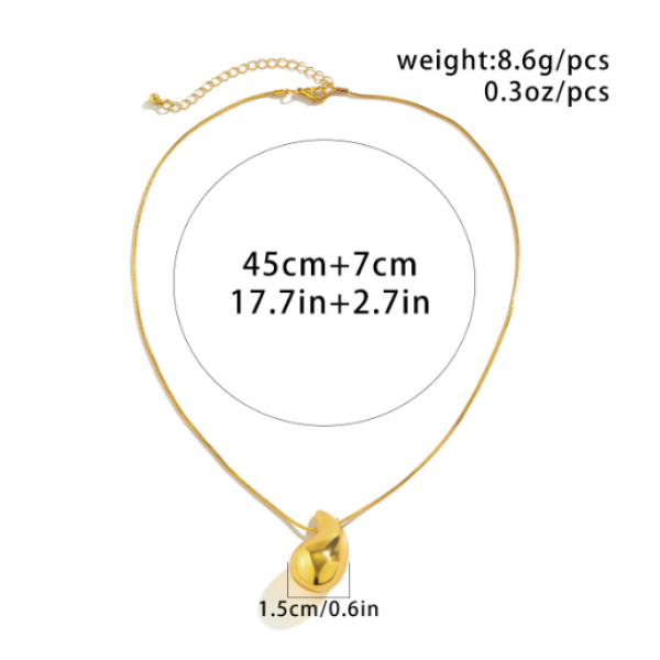 Ланцюжок на шию "Perfect Gloss", золото, срібло, 45 см