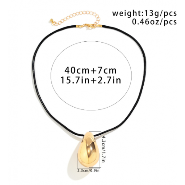 Ланцюжок на шию з каучукової нитки "Perfect Gloss", золото, срібло, 40 см