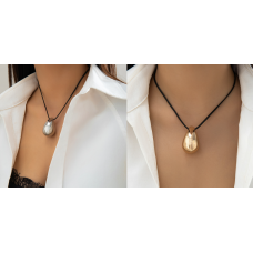 Ланцюжок на шию з каучукової нитки "Perfect Gloss", золото, срібло, 40 см