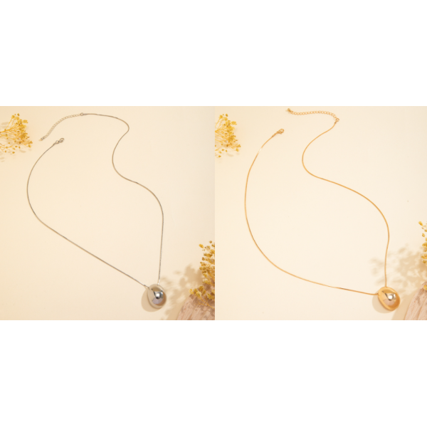 Ланцюжок на шию "Perfect Gloss" у вигляді краплі, золото, срібло, 70 см