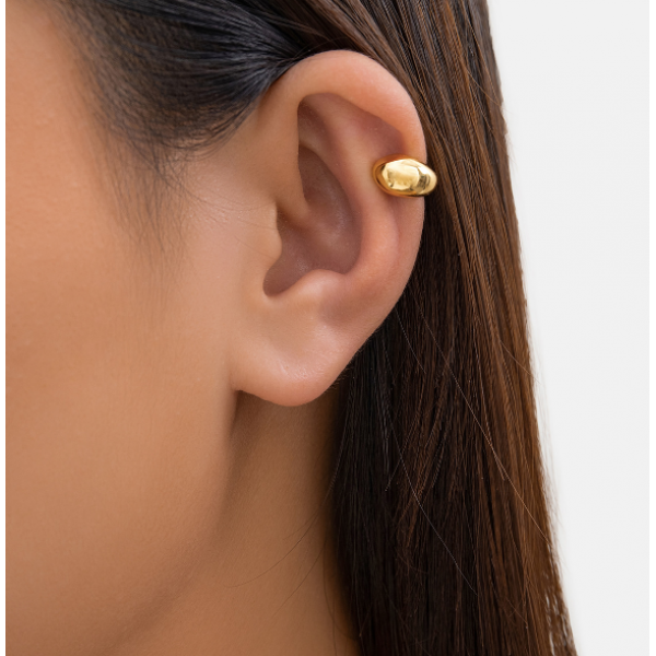 Сережка - кафа "Perfect Gloss", золото, срібло, 1,2х1,5 см