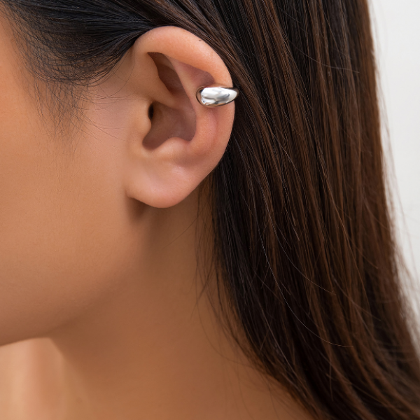 Сережка - кафа "Perfect Gloss", золото, срібло, 1,2х1,5 см