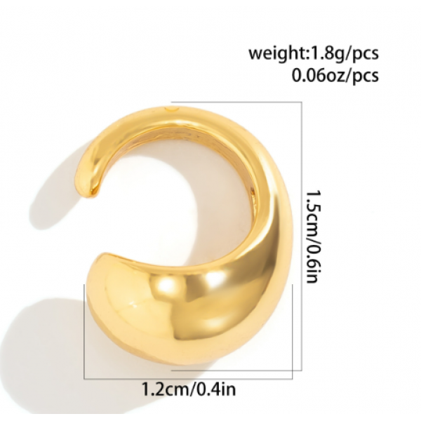 Сережка - кафа "Perfect Gloss", золото, срібло, 1,2х1,5 см