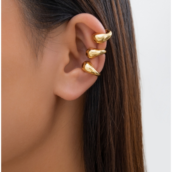 Сережка - кафа "Perfect Gloss", золото, срібло, 1,2х1,5 см