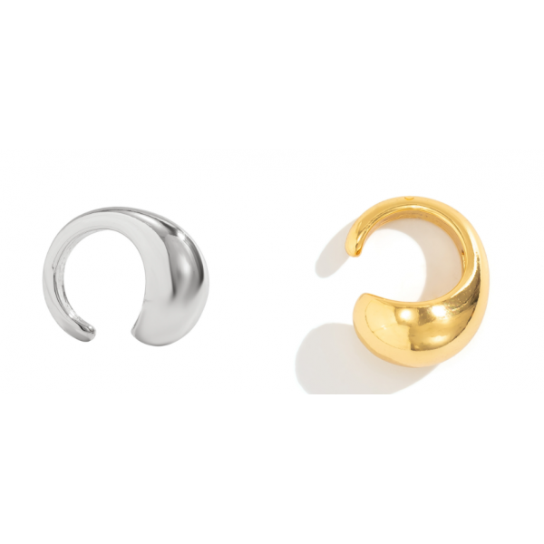 Сережка - кафа "Perfect Gloss", золото, срібло, 1,2х1,5 см