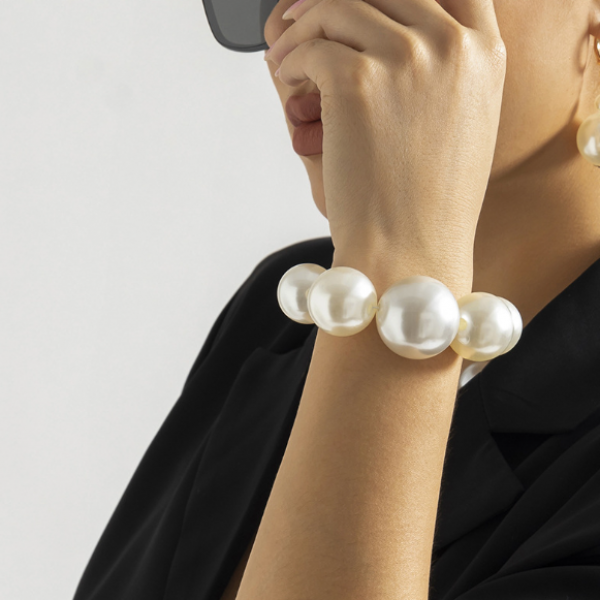 Набір: ланцюжок + браслет + сережки з перлами, 1 шт Набір: ланцюжок + браслет + сережки з перлами, 1 шт