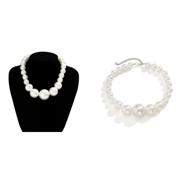 Набір: ланцюжок + браслет + сережки з перлами, 1 шт Набір: ланцюжок + браслет + сережки з перлами, 1 шт