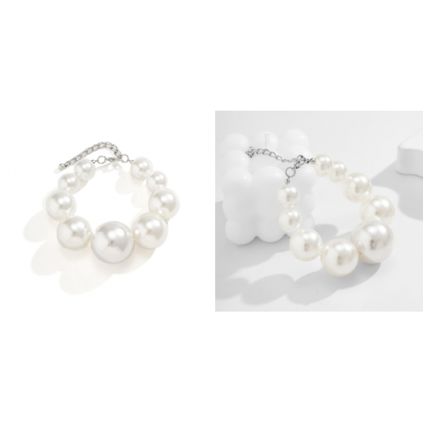 Набір: ланцюжок + браслет + сережки з перлами, 1 шт Набір: ланцюжок + браслет + сережки з перлами, 1 шт