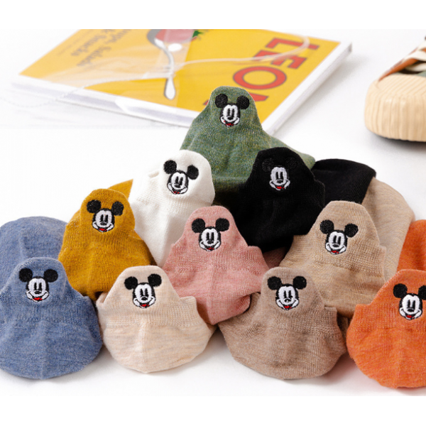 Шкарпетки бавовняні однотонні базові, "Mickey" шкарпетки з міккі маусом, розмір 36-39, 1 пара