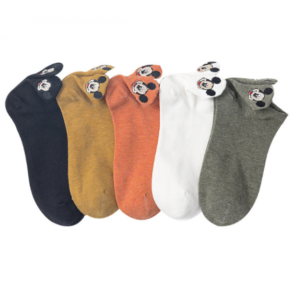 Шкарпетки бавовняні однотонні базові, "Mickey" шкарпетки з міккі маусом, розмір 36-39, 1 пара