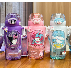 Пляшка для води, дитяча пляшка для води, портативна пляшка з мультяшними героями, різні кольори, 600 мл