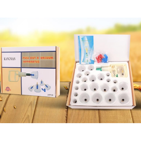 Банки вакуумні, банки масажні антицелюлітні з насосом, набір 24 шт