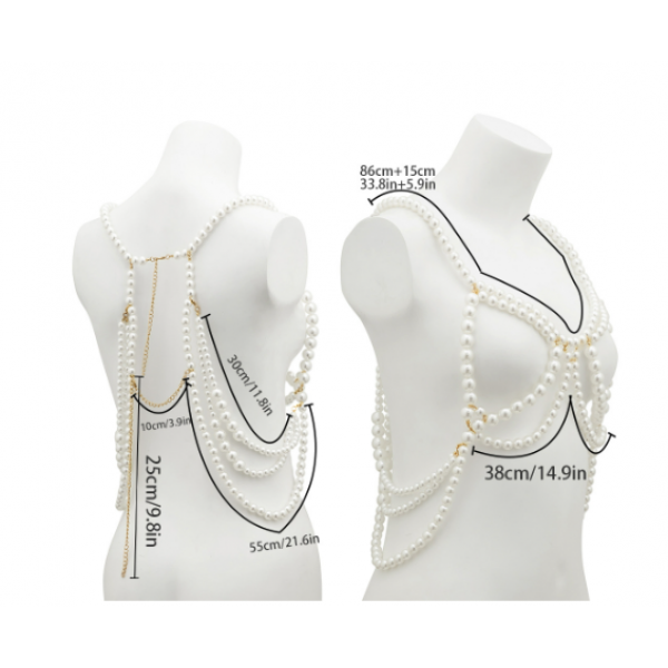 Ланцюжок на плечі з перлами "Tender", золото